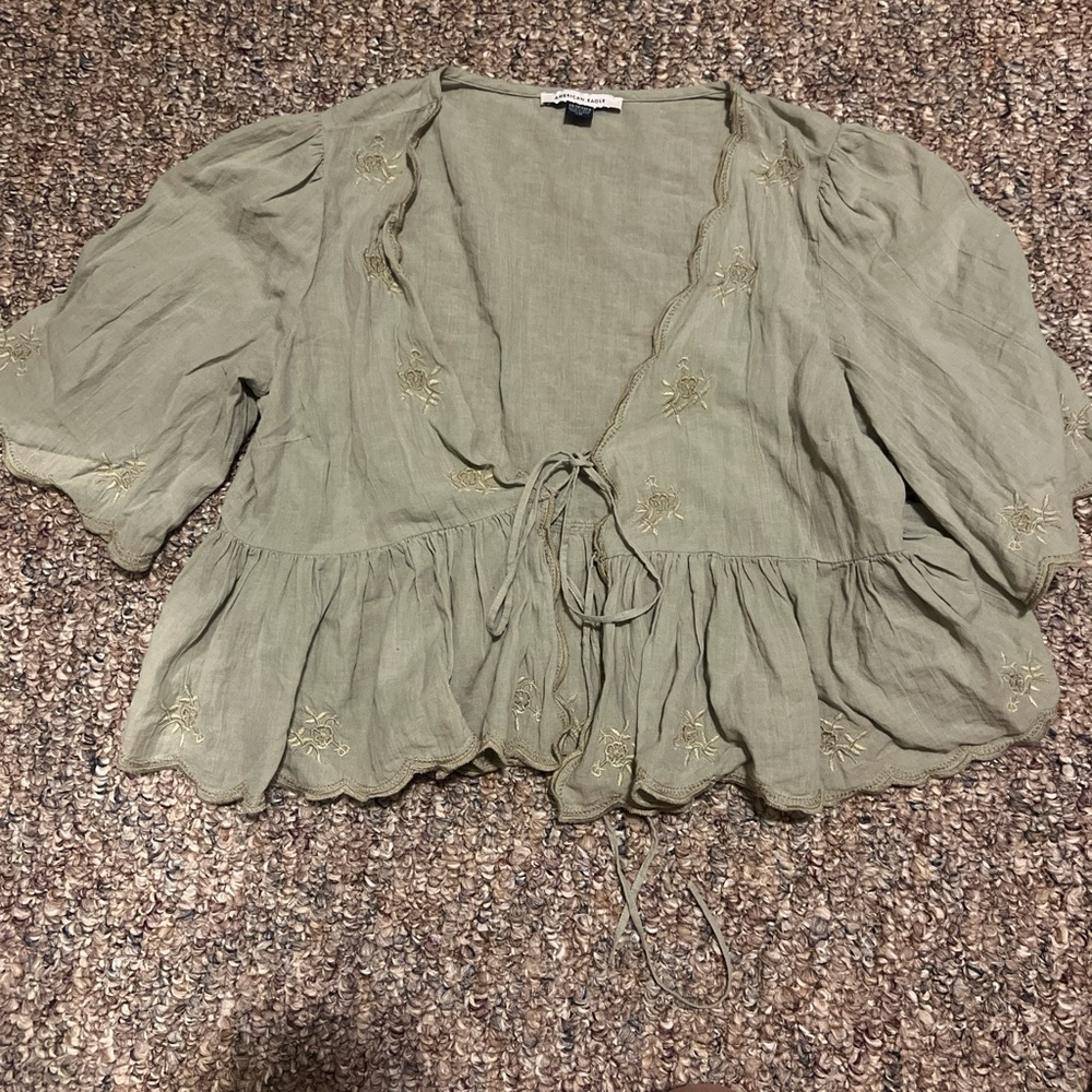 American Eagle Outfitters Sage Green Blouse